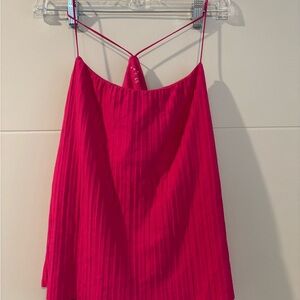 A New Day Pink Ribbed Camisole with Criss-Cross Back